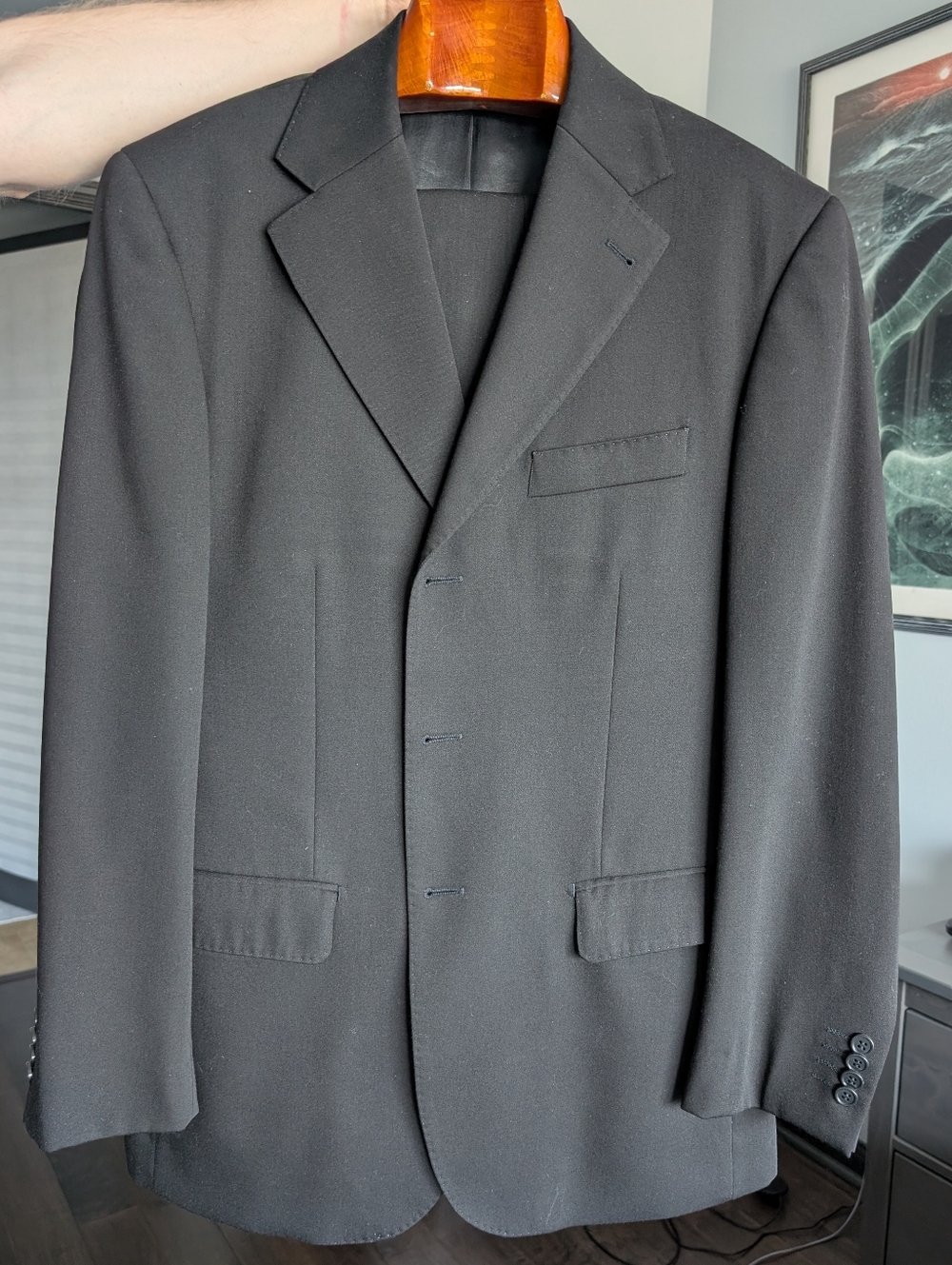 Men's Black Classic Wool Suit